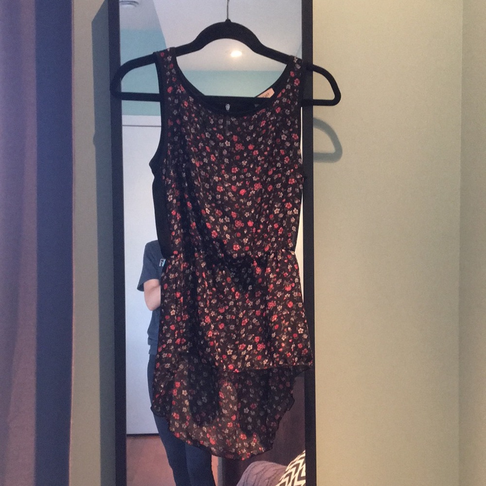 Sheer floral highlow cami XSmall Smart Set